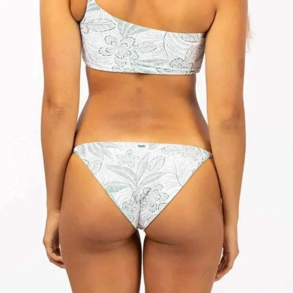 Rip Curl Rio Floral One Shoulder Crop & Cheeky Coverage Bottoms, teal - Picture 9 of 16